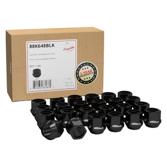 Coyote Accessories® - Black Cone Seat Acorn Bulge Open End Lug Wheel Installation Kit