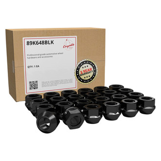 Coyote Accessories® - Black Cone Seat Acorn Bulge Open End Lug Wheel Installation Kit