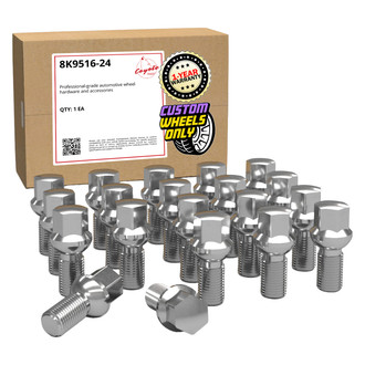 Coyote Accessories® - Chrome Radius/Ball Seat Bolt Lug Wheel Installation Kit w/o Valve Stems