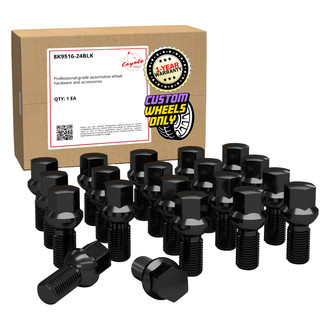 Coyote Accessories® - Black Radius/Ball Seat Bolt Lug Wheel Installation Kit w/o Valve Stems