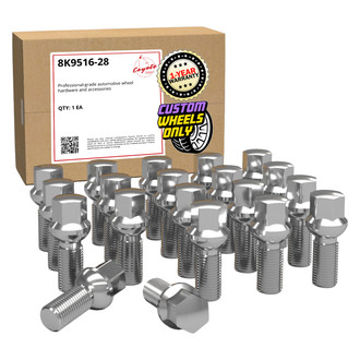 Coyote Accessories® - Chrome Radius/Ball Seat Bolt Lug Wheel Installation Kit w/o Valve Stems