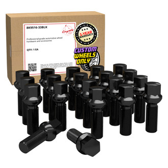 Coyote Accessories® - Black Radius/Ball Seat Bolt Lug Wheel Installation Kit w/o Valve Stems