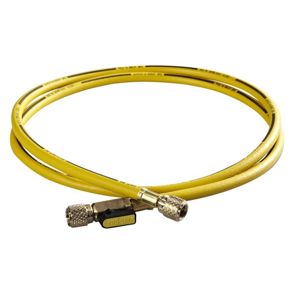 CPS® - 72" Yellow R-134a A/C Charging Hose with In-Line Ball Valve