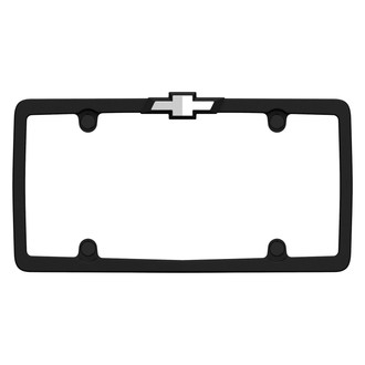 Cruiser® - Matte Black License Plate Frame with Chrome Chevy Logo with Fastener Caps