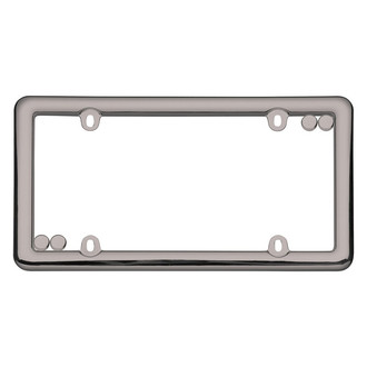Cruiser® - Nouveau Style Black / Chrome License Plate Frame with Fastener Caps