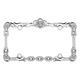 Cruiser® - Skull & Bone Style Chrome License Plate Frame
