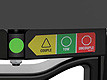 Three-position indicator clearly shows the coupling status
