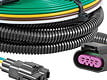 Uses plug-and-play connectors and provides a standard trailer wiring output