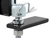 Weld-on sway tab can be used with most ball mounts