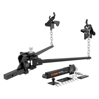 CURT® - Trunnion Spring Weight Distribution Hitch with 2-5/16'' Trailer Ball and Sway Control for 2" Receivers (1500 lbs TW / 15000 lbs GTW)