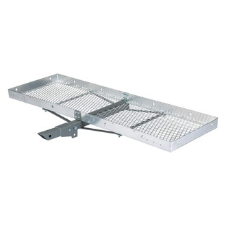 CURT® - Silver Aluminum Tray Cargo Carrier with Folding Shank for 2" Receivers
