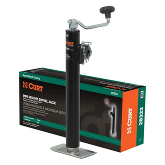 CURT® - Pipe-Mount Swivel Topwind Swivel Trailer Jack