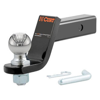 CURT® - Class 3 Loaded 4" Drop Black Powder Coat Ball Mount with Pin and Clip for 2" Receivers