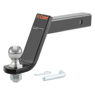 CURT® - Class 3 Loaded 6" Drop Black Powder Coat Ball Mount with Pin and Clip for 2" Receivers
