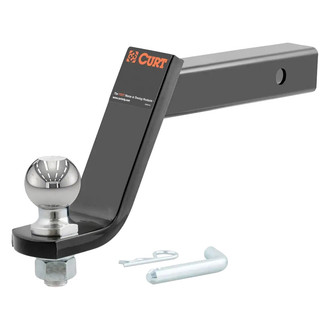 CURT® - Class 3 Loaded 6" Drop Black Powder Coat Ball Mount with Pin and Clip for 2" Receivers