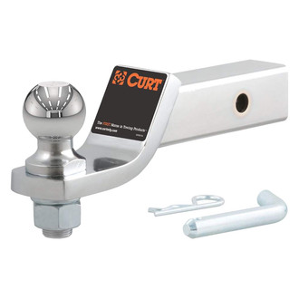 CURT® - Class 3 Loaded 2" Drop Chrome Plated Ball Mount with Pin and Clip for 2" Receivers