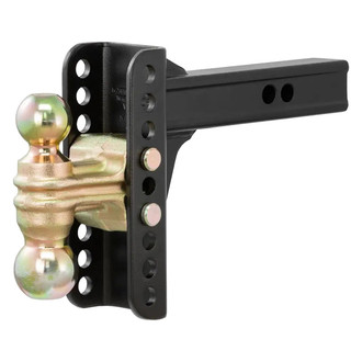 CURT® - Class 5 Channel-Style 6" Drop / 5-1/4" Rise Gloss Black Powder Coat Dual Ball Mount for 2" Receivers
