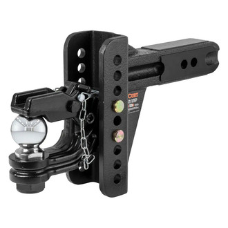 CURT® - Adjustable Channel 6" Drop / 5-1/4" Rise Black Powder Coat Ball Mount for 2-1/2" Receivers
