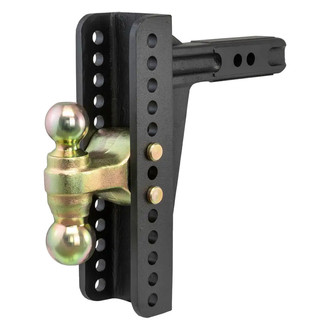 CURT® - Adjustable Channel 10-1/8" Drop / 9-1/8" Rise Black Powder Coat Ball Mount for 2" Receivers