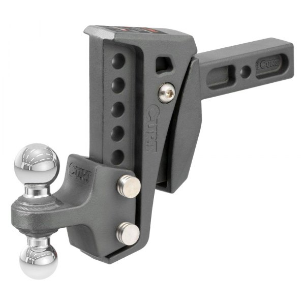 CURT® - Rebellion XD Adjustable Cushion 6" Drop 1" Rize Carbon Steel Ball Mount for 2" Receivers