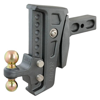 CURT® - Class 5 Rebellion XD Adjustable Cushion 8" Drop / 1" Rise Carbon Steel Ball Mount for 2-1/2" Receivers