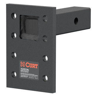 CURT® - 6-1/2" Drop Adjustable Pintle Mount for 2" Receivers (15000 lbs GTW, 8-1/2" Length, 1/2" Rise)
