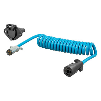 CURT® - 8' Dinghy Towing Adapter & Socket (7-Way RV Blade to 4-Way Round Vehicle)