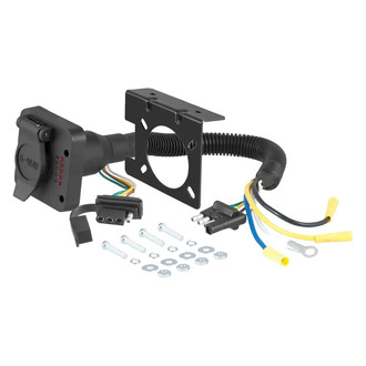 CURT® - 4-Way Flat Dual-Output Electrical Adapter with Tester