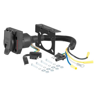 CURT® - 4-Way Flat Dual-Output Electrical Adapter with Tester