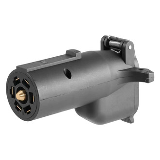 CURT® - 7-Way Blade Vehicle End To 6-Way Round Trailer End Electrical Adapter with Backup Alarm