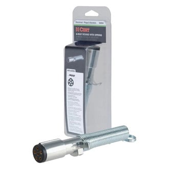 CURT® - 6-Way Round Connector Plug with Spring