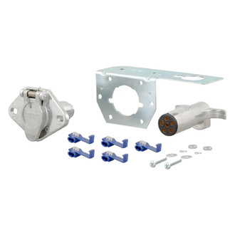 CURT® - 6-Way Round Vehicle End and Trailer End Connector Plug and Socket