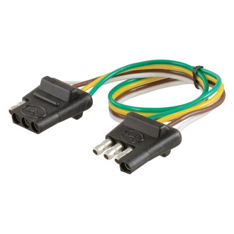 CURT® - 12" 4-Way Flat Connector Plug and Socket Bonded