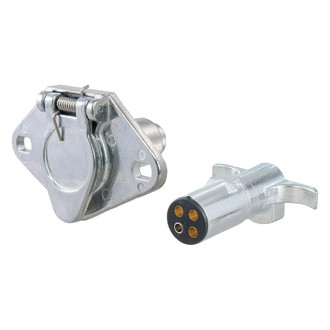 CURT® - 4-Way Round Trailer End and Vehicle End Connectors Plug and Socket