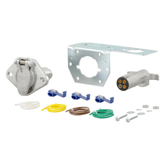 CURT® - 4-Way Round Connector Plug and Socket Kit