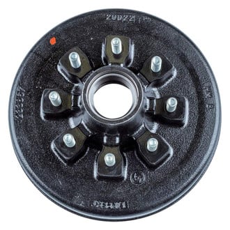 CURT® - 12" Brake Drum Hub Assembly for 7,000-lb. Axle - 8 on 6.5", 9/16" Stud (with Bearing Cone Kit)