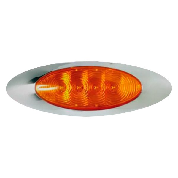 Custer Products Limited® - 4-LED Oval LED Clearance Marker Light with Chrome Bezel