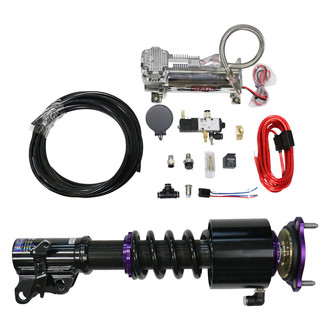 D2 Racing® - 0"-2" x 0"-2" RS Series Front and Rear Coilover Kit with Gold Tankless Control System