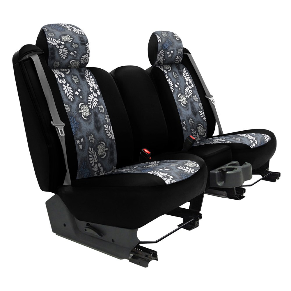 Dash Designs K212 40 0 ITC Hawaiian 1st Row Turtle Beach Charcoal with Black Custom Seat Cover