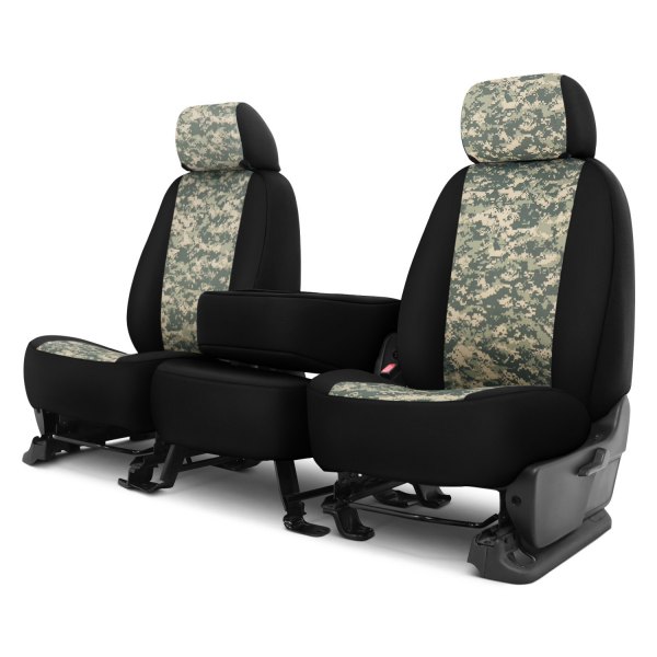Dash Designs® - Camo™ 1st Row Digital Green with Black Custom Seat Covers