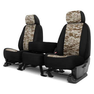 Dash Designs® - Camo™ 1st Row Digital Tan with Black Custom Seat Covers