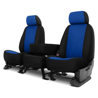 Dash Designs® - Genuine Neoprene™ 1st Row Blue with Black Custom Seat Cover
