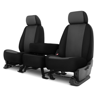 Dash Designs® - Genuine Neoprene™ 1st Row Charcoal with Black Custom Seat Cover