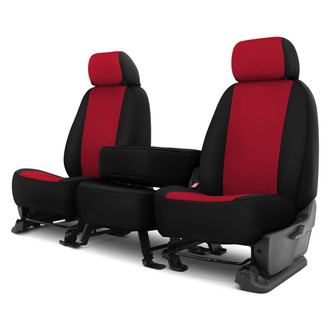 Dash Designs® - Genuine Neoprene™ 1st Row Red with Black Custom Seat Cover