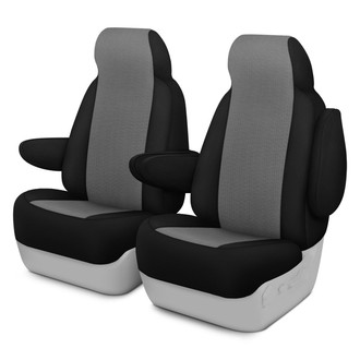 Dash Designs® - GrandTex™ 1st Row Gray with Black Custom Seat Covers