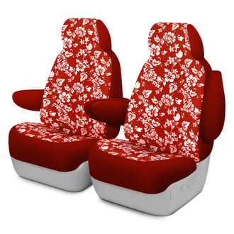 Dash Designs® - Hawaiian™ 1st Row Red Custom Seat Covers