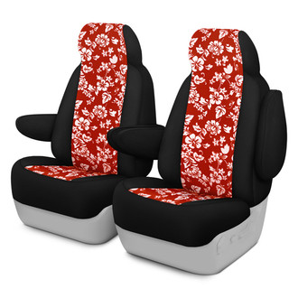 Dash Designs® - Hawaiian™ 1st Row Red with Black Custom Seat Covers
