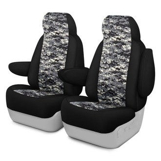 Dash Designs® - Camo™ 1st Row Digital Charcoal with Black Custom Seat Covers