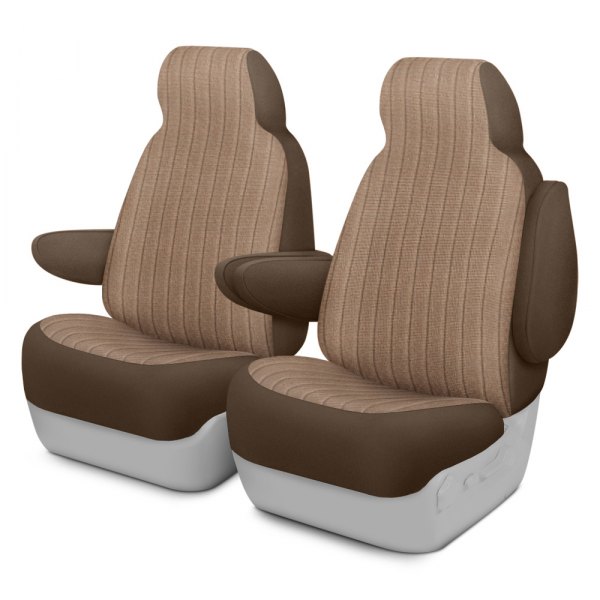 Dash Designs® - Duramax Tweed™ 1st Row Brown Custom Seat Covers