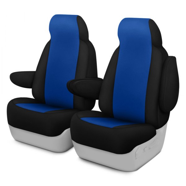 Dash Designs® - Genuine Neoprene™ 1st Row Blue with Black Custom Seat Covers